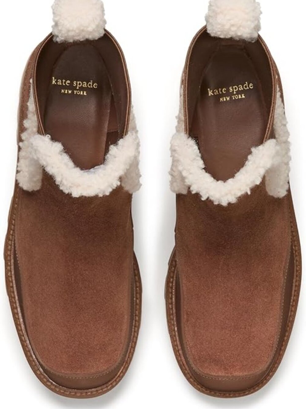 kate spade new york Women's London Shearling Chelsea Boot HOT CHOCOLATE 7 1/2